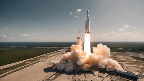 Rocket-ascending-from-the-launch-pad,-showcasing-the-intense-thrust-and-ignition-as-the-spacecraft-begins-its-journey-into-space