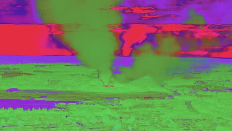 Infrared-thermal-imaging-aerial-view-inspection-of-industrial-building-fire-heat-signature-overlay