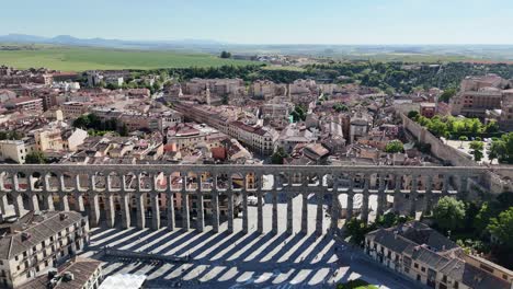 Aqueduct-of-Segovia-Spain-Panning-drone-aerial