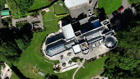 Pennsylvania-Castle-wedding-day-drone-top-down-far