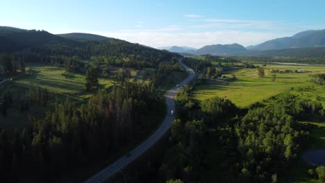 Coquihalla-Highway-Scenic-Road-Near-Kamloops-Town-In-British-Columbia,-Canada