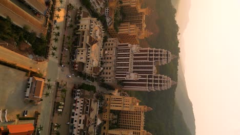 Vertical-aerial-revealing-shot-of-the-famous-Boten-Skyline-in-Laos