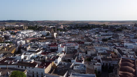 Aerial-Orbit-Above-Jerez-de-la-Frontera-during-Golden-Hour