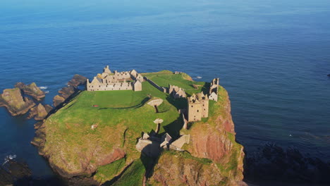 Dunnottar-Castle:-A-Scottish-Treasure-from-the-Air-in-Stonehaven,-Captured-by-Drone