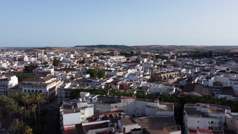 Sanfte-Luftumlaufbahn-über-Jerez-De-La-Frontera-In-Andalusien,-Spanien