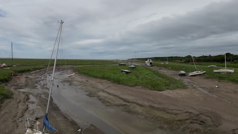 Wirral-beach-line-with-stranded-boats-and-lonely-shores