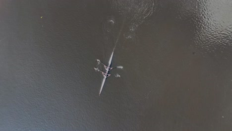 Ireland-Epic-Locations-drone-looking-down-on-rowers-on-The-Blackwater-River-In-Cappoquin-Waterford-ireland