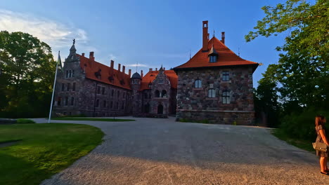 POV-shot-of-Cesvaine-Palace-in-Latvia-during-daytime