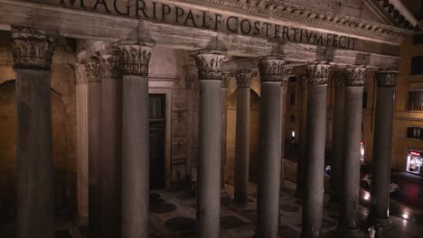 Drone-Descends-to-Reveal-Incredible-Granite-Columns-of-the-Pantheon-at-Night