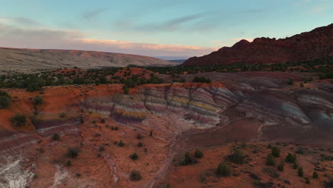 Aerial-View-Of-Rainbow-Mountains-In-Utah---Drone-Shot