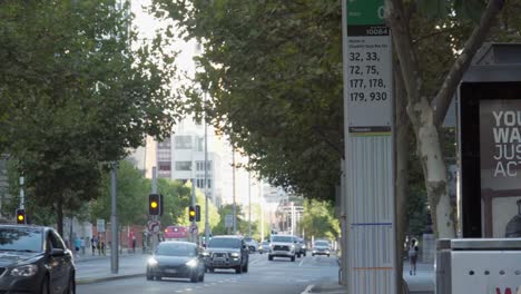 Information-board-at-bus-stop,-urban-life,-transportation,-vehicle-drive