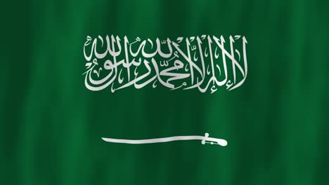 Arabia-Saudita,-Asia-Occidental,-Oriente-Medio,-Bandera,-País,-Animación,-Símbolo-3D,-Diseño,-Ondeando-Con-El-Viento,-Movimiento,-Patriotismo-Nacional,-Cultura-Mundial,-Emblema,-Pancarta,-Blanco,-Verde