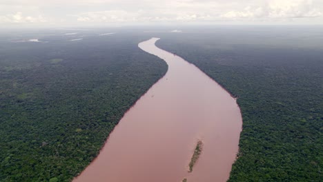 Luftaufnahme:-Süßwasserfluss-Durch-Dichten-Amazonas-Dschungel,-Suriname