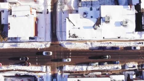 Impresionante-Vista-Aérea-De-Una-Calle-Concurrida-En-El-Centro-De-Ottawa,-Ontario,-Canadá