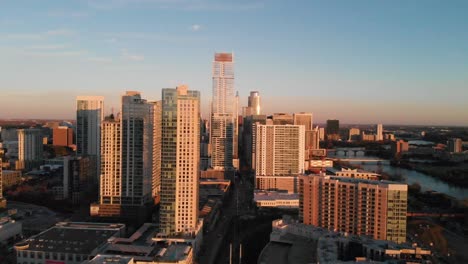 Aerial-Drone-shot-of-Downtown-Austin,-Texas