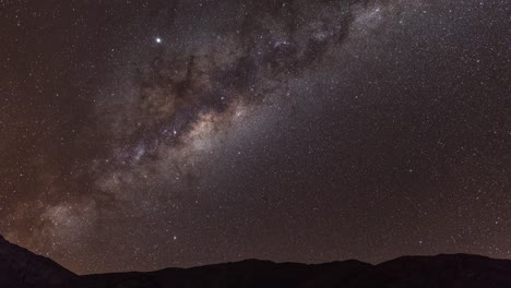 El-Time-lapse-Muestra-El-Centro-De-La-Vía-Láctea-Elevándose-Sobre-Una-Carpa-En-Los-Andes-Chilenos-Cerca-De-Paso-De-Agua-Negra