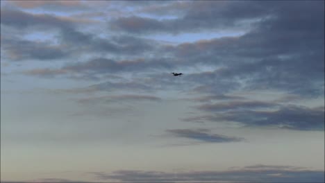 Plane-on-approach-to-land-at-Southampton-Airport,-filmed-by-drone