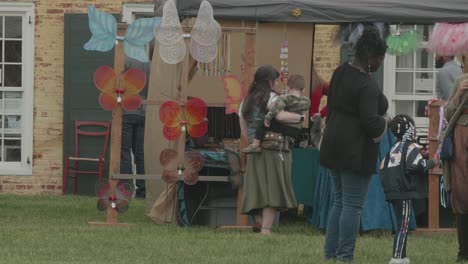 Merchandise-vendors-at-a-renaissance-fair,-Philadelphia-Renaissance-Fair,-Fort-Mifflin,-Pennsylvania