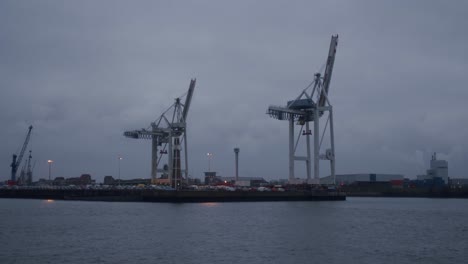 Harbour-Cranes-in-the-evening