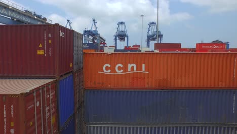 Aerial-shot-of-containers-in-a-port