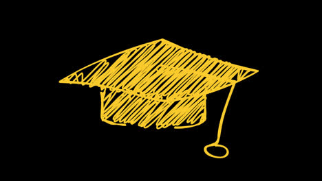 hand-drawn-doodle-Graduation-Cap-concept-Loop-animation-with-Alpha-Channel