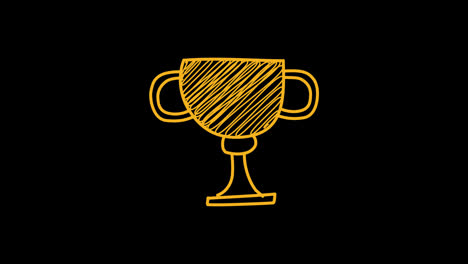 hand-drawn-trophy-icon-doodle-concept-scribble-Loop-animation-with-Alpha-Channel