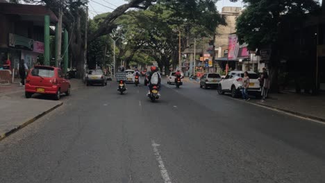 Driving-on-Streets-of-Cali,-Colombia