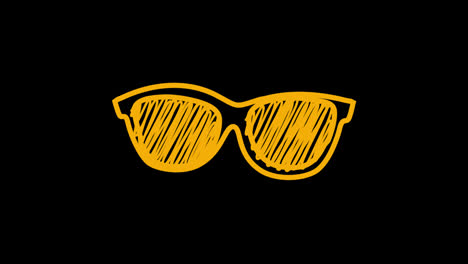 hand-drawn-doodle-sunglasses-concept-Loop-animation-with-Alpha-Channel