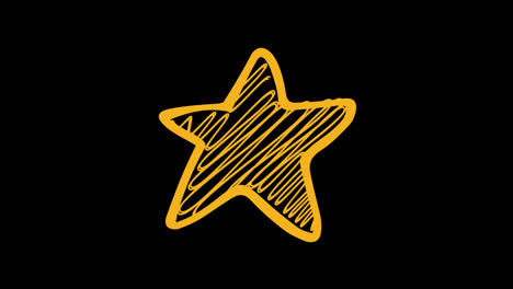 hand-drawn-doodle-star-icon-concept-Loop-animation-with-Alpha-Channel