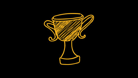 hand-drawn-trophy-icon-doodle-concept-scribble-Loop-animation-with-Alpha-Channel