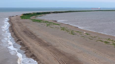 Luftaufnahmen-Der-Halbinsel-Spurn-Head-An-Der-Mündung-Des-Flusses-Humber