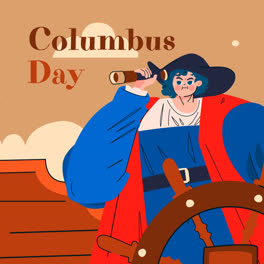 An-animation-of-Flat-columbus-day-background