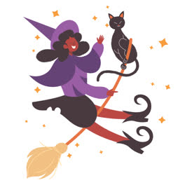 An-animation-of-Hand-drawn-flat-halloween-witches-collection