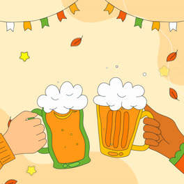 An-animation-of-Hand-drawn-background-for-international-beer-day-celebration