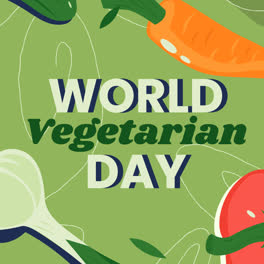 Una-Animación-De-Una-Ilustración-Plana-Del-Día-Mundial-Del-Vegetariano.