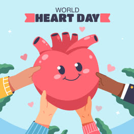 Una-Animación-De-Ilustración-Plana-Para-Concientizar-Sobre-El-Día-Mundial-Del-Corazón.