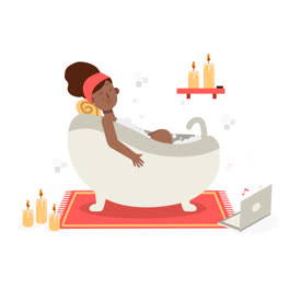 An-animation-of-A-person-relaxing-at-home-concept