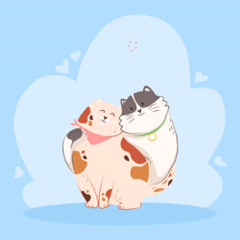 An-animation-of-Hand-drawn-valentines-day-animal-couple