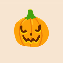 An-animation-of-Halloween-pumpkins-collection-in-flat-design