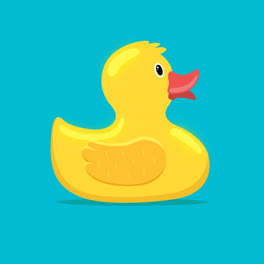 Una-Animación-De-Una-Ilustración-De-Un-Patito-De-Goma-Amarillo-De-Diseño-Plano.