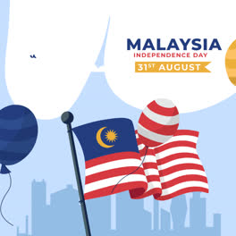 An-animation-of-Flat-background-for-malaysia-independence-day-celebration