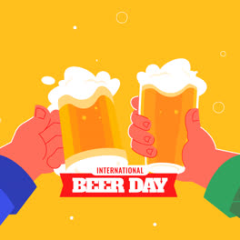 Una-Animación-De-Fondo-Plano-Para-La-Celebración-Del-Día-Internacional-De-La-Cerveza.