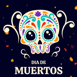 Una-Animación-De-Fondo-De-Diseño-Plano-Del-Día-De-Muertos.