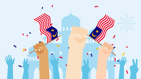 An-animation-of-Malaysia-day-concept