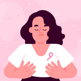 Una-Animación-Del-Concepto-De-Concientización-Sobre-El-Cáncer-De-Mama.