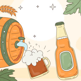 An-animation-of-Hand-drawn-background-for-international-beer-day-celebration