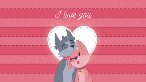 An-animation-of-Hand-drawn-dog-couple-background