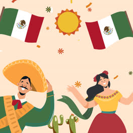 Una-Animación-De-Fondo-Plano-Para-La-Celebración-Del-Día-De-La-Independencia-De-México.