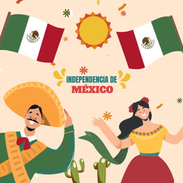 Una-Animación-De-Fondo-Plano-Para-La-Celebración-Del-Día-De-La-Independencia-De-México.