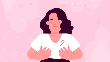 Una-Animación-Del-Concepto-De-Concientización-Sobre-El-Cáncer-De-Mama.